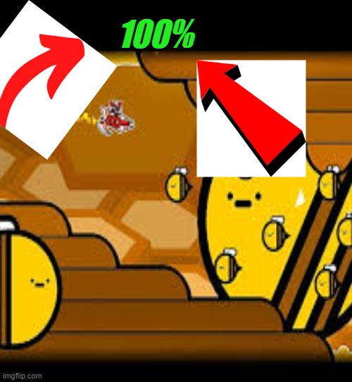 b 100% | 100% | image tagged in geometry dash | made w/ Imgflip meme maker