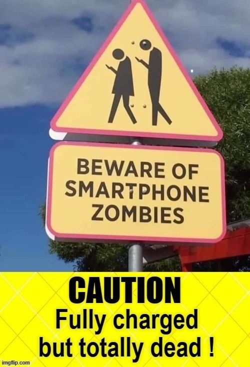 Zombies | image tagged in smartphone | made w/ Imgflip meme maker