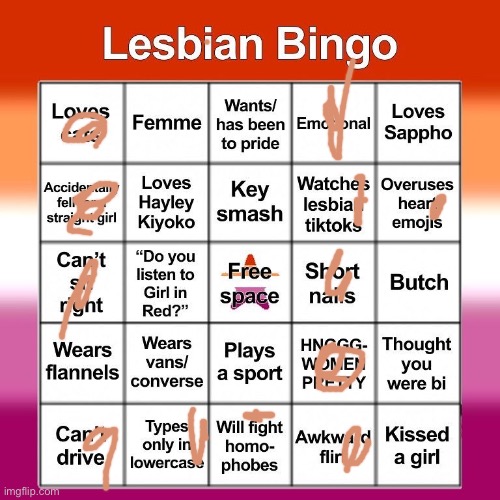 Idk | image tagged in lesbian bingo | made w/ Imgflip meme maker