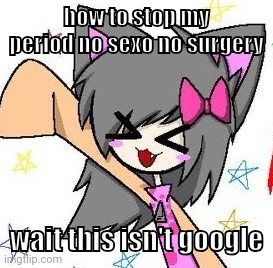 flugburgr | how to stop my period no sexo no surgery; wait this isn't google | image tagged in flugburgr | made w/ Imgflip meme maker