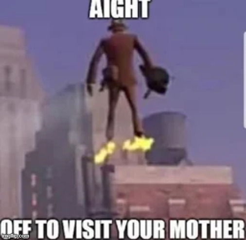 off to visit your mother | image tagged in off to visit your mother | made w/ Imgflip meme maker