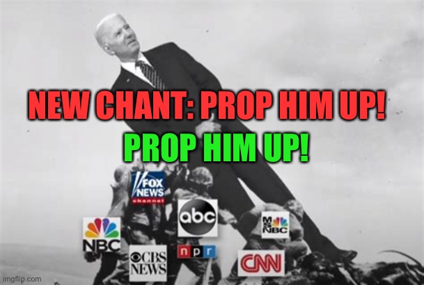 Humpty-Dumpty Biden | NEW CHANT: PROP HIM UP! PROP HIM UP! | image tagged in gifs,biden,democrats,presidential debate,puppet | made w/ Imgflip meme maker