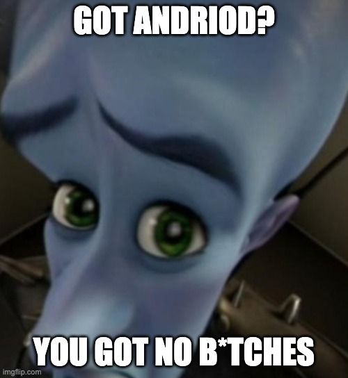 people be like | GOT ANDRIOD? YOU GOT NO B*TCHES | image tagged in megamind no bitches | made w/ Imgflip meme maker