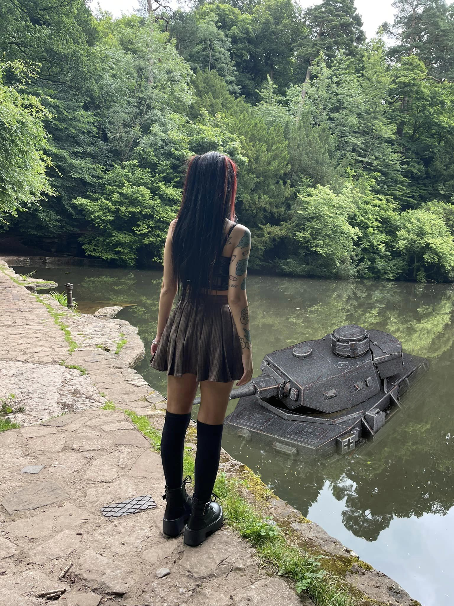 panzer of the lake emo girl Blank Meme Template