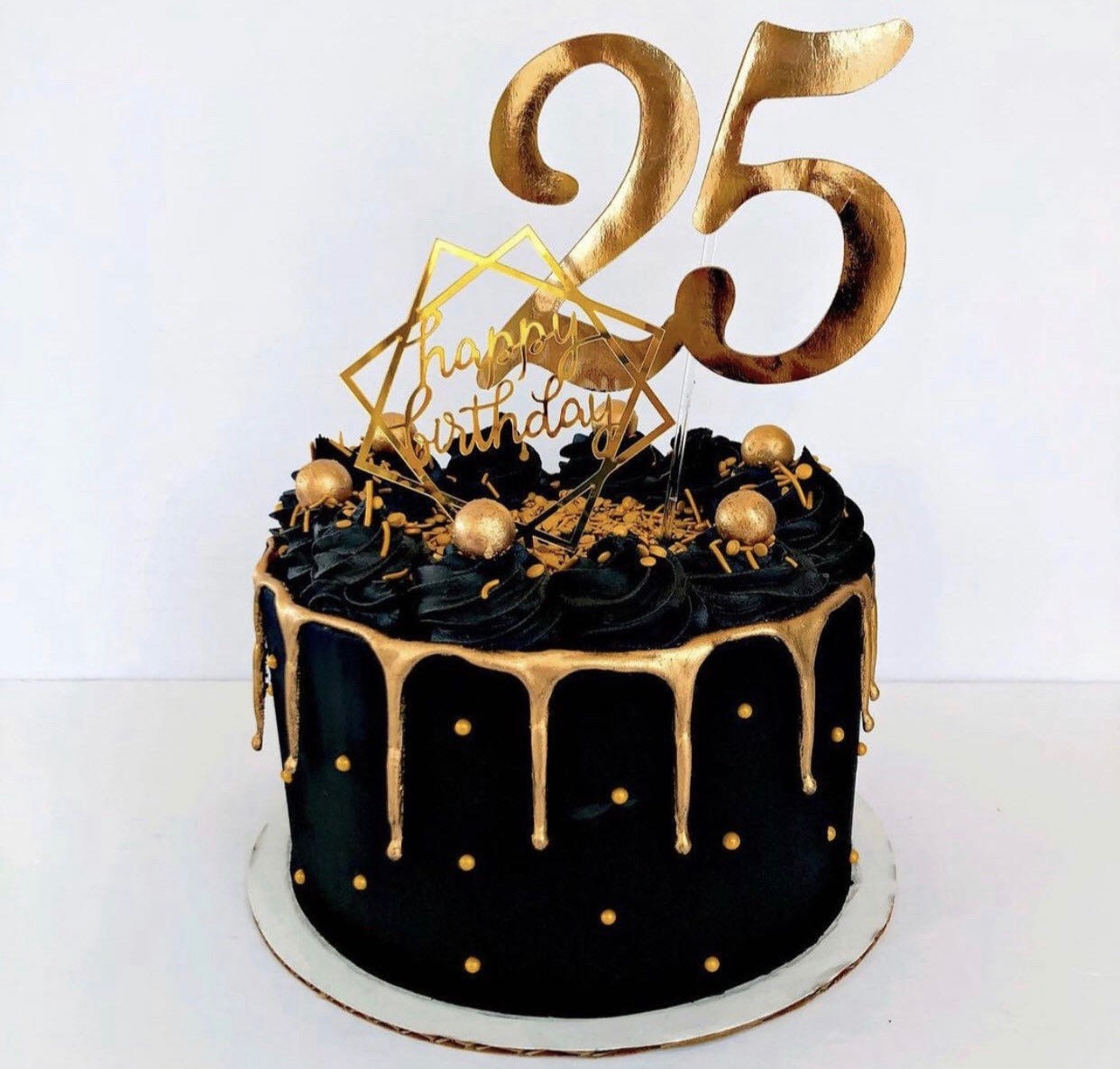 25th birthday cake black and gold Blank Meme Template