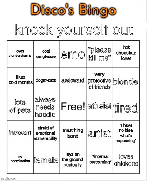 do maybe | image tagged in disco's bingo | made w/ Imgflip meme maker
