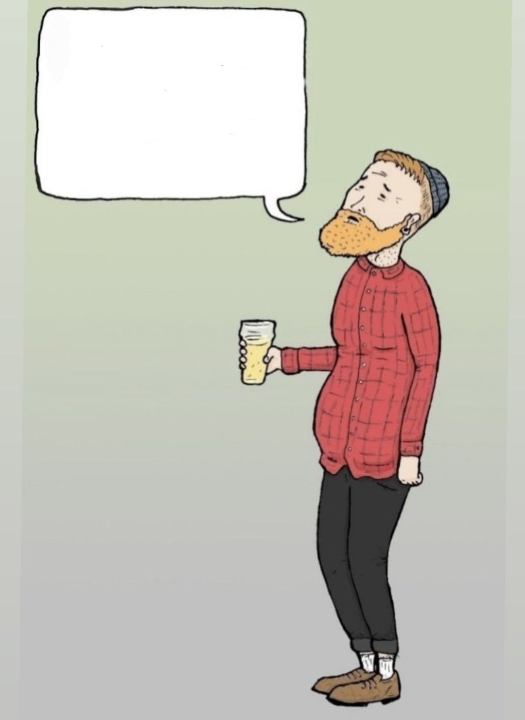 Hipster beer Blank Meme Template