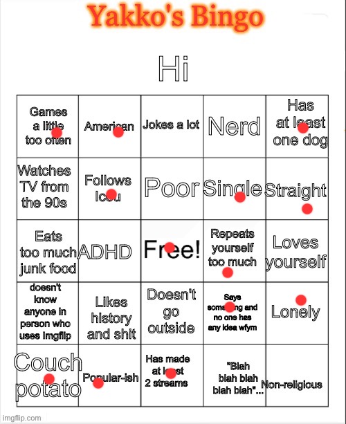 no bingo?? | image tagged in yakko's bingo | made w/ Imgflip meme maker