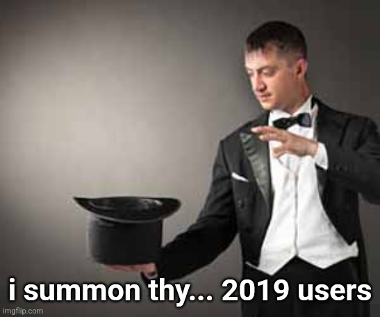 who else | i summon thy... 2019 users | image tagged in magician | made w/ Imgflip meme maker