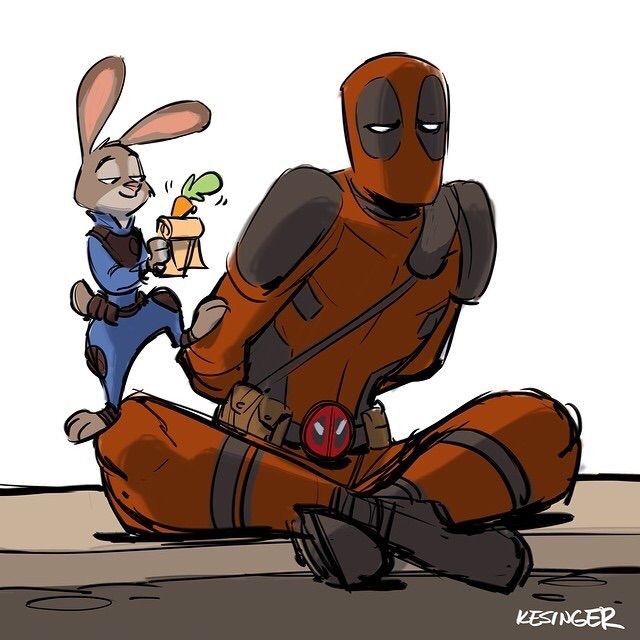 Judy arresting Deadpool Blank Meme Template