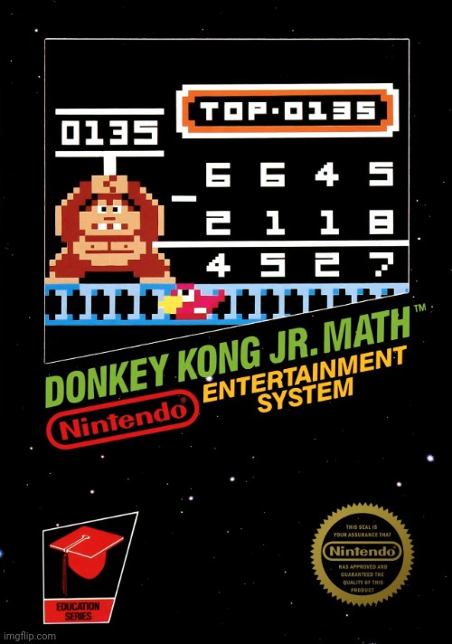 Donkey Kong Jr math | image tagged in donkey kong jr math | made w/ Imgflip meme maker