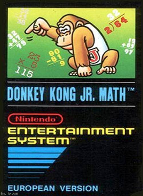 Donkey Kong Jr math | image tagged in donkey kong jr math | made w/ Imgflip meme maker
