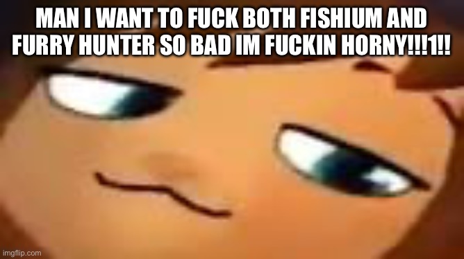 tako posted this so i saved it quickly before it got deleted | MAN I WANT TO FUCK BOTH FISHIUM AND FURRY HUNTER SO BAD IM FUCKIN HORNY!!!1!! | image tagged in smug hat kid mp4 | made w/ Imgflip meme maker