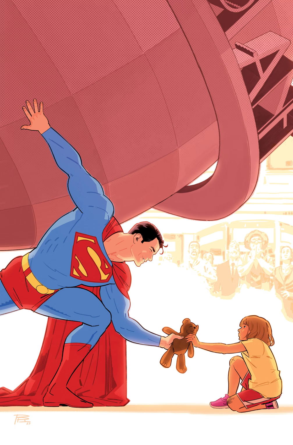 superman gifting teddy bear Blank Meme Template