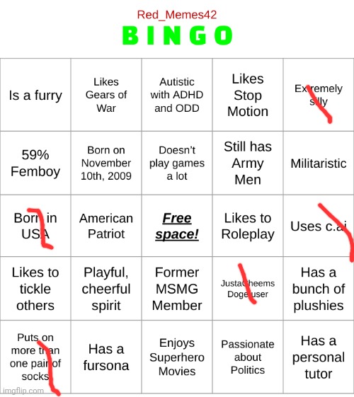 Red_Memes42 Bingo! | image tagged in red_memes42 bingo | made w/ Imgflip meme maker