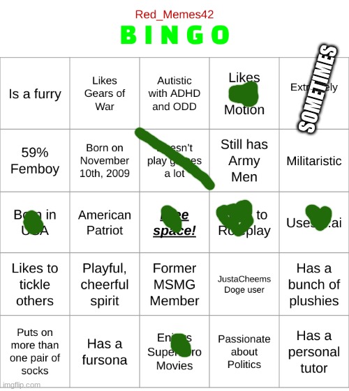 Red_Memes42 Bingo! | SOMETIMES | image tagged in red_memes42 bingo | made w/ Imgflip meme maker