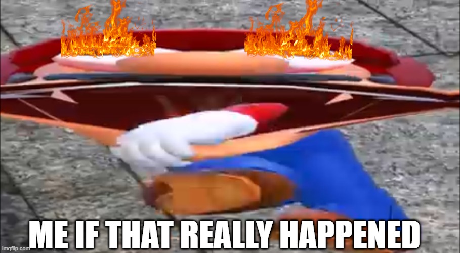 SMG4 mario screaming | ME IF THAT REALLY HAPPENED | image tagged in smg4 mario screaming | made w/ Imgflip meme maker