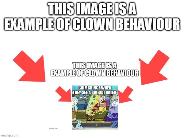 image tagged in this image is a example of clown behaviour | made w/ Imgflip meme maker