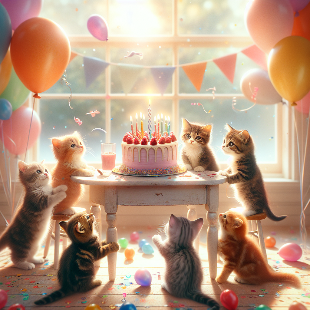 kitten birthday Blank Meme Template