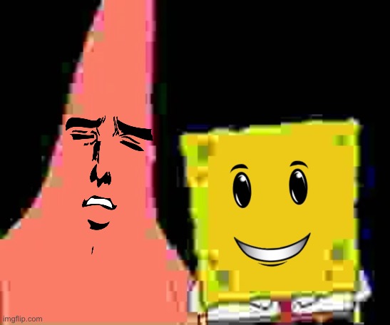 Not so faceless | image tagged in faceless spongebob and patrick | made w/ Imgflip meme maker