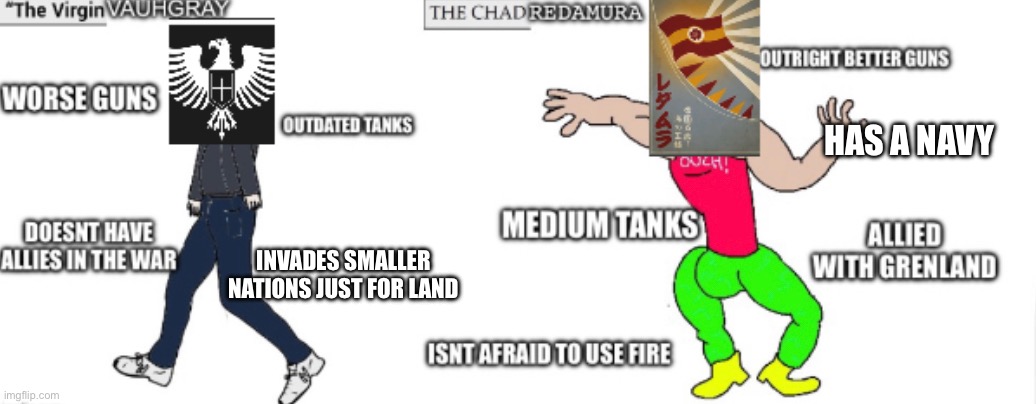 vauhgray vs redamura (airship assault) | HAS A NAVY; INVADES SMALLER NATIONS JUST FOR LAND | image tagged in airship assault,roblox | made w/ Imgflip meme maker