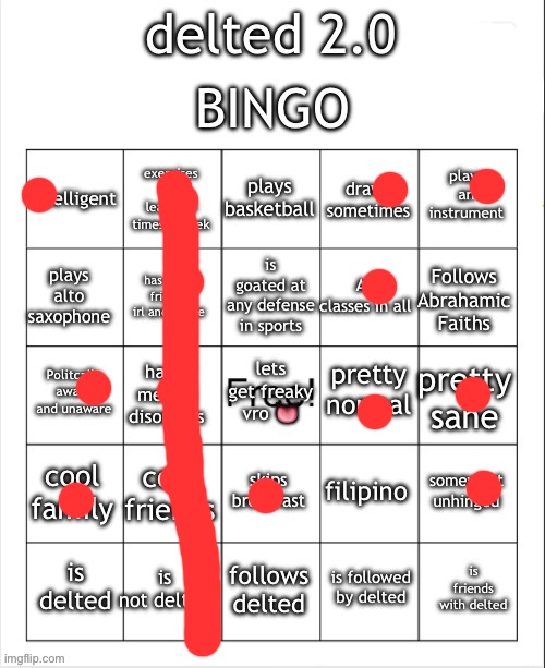 Deleted 2.0 bingo | image tagged in deleted 2 0 bingo | made w/ Imgflip meme maker