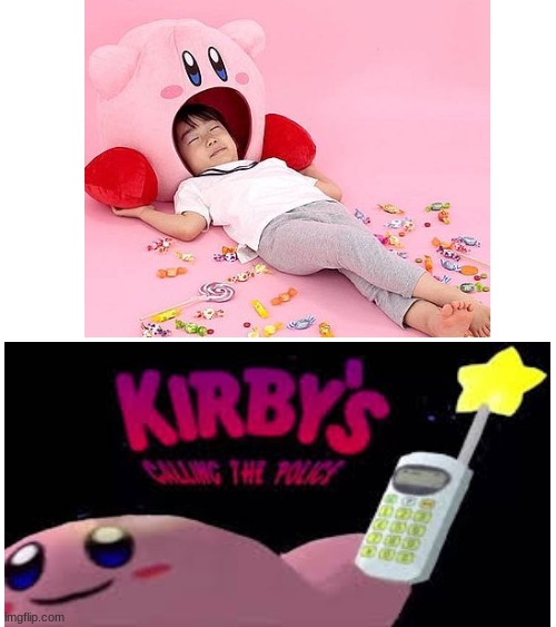 Kirby's calling the police | image tagged in kirby's calling the police,memes | made w/ Imgflip meme maker