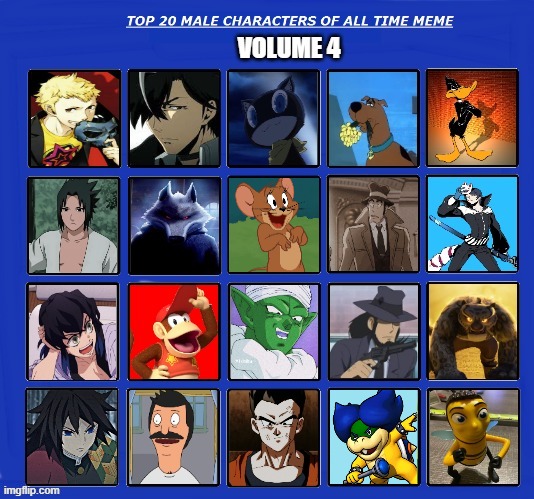 High Quality top 20 male characters of all time volume 4 Blank Meme Template