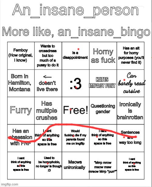 image tagged in an insane bingo | made w/ Imgflip meme maker