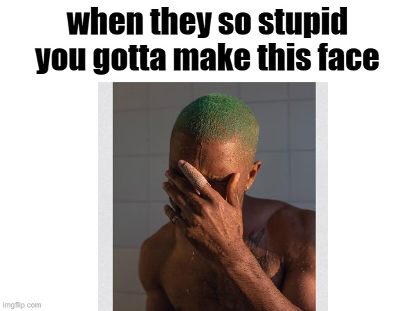 blond | when they so stupid you gotta make this face | image tagged in blond,frank ocean,rap,hip hop | made w/ Imgflip meme maker