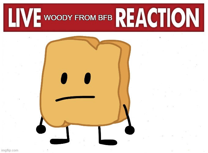 woody from bfb | WOODY FROM BFB | image tagged in live reaction | made w/ Imgflip meme maker