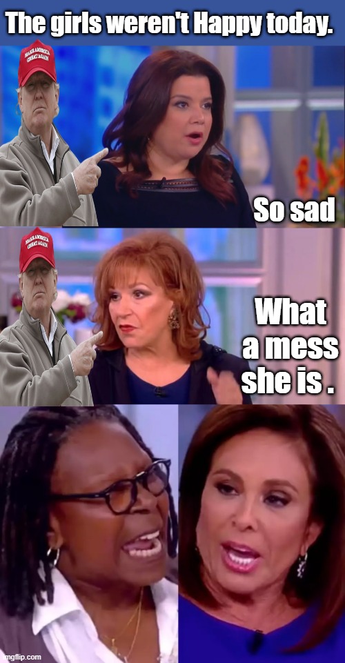 The girls weren't Happy today. So sad; What a mess she is . | made w/ Imgflip meme maker