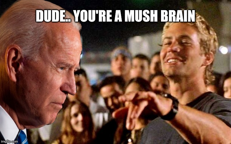 You almost had it Joe | DUDE.. YOU'RE A MUSH BRAIN | image tagged in joe biden,presidential election,alzheimers,too old,politically incorrect,dazed and confused | made w/ Imgflip meme maker