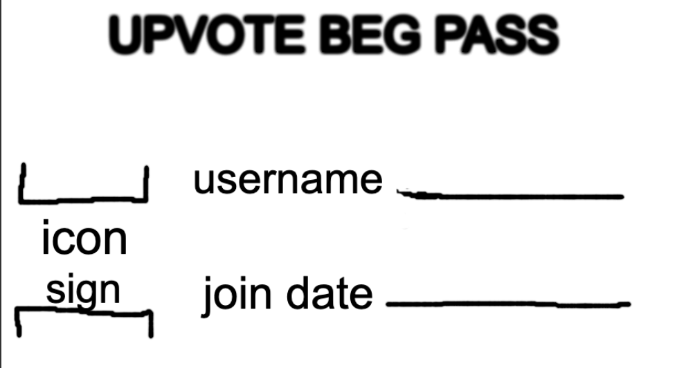 Upvote Beg Pass Blank Meme Template