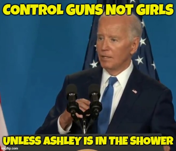 Lather up Ashley daddy has gun oil | CONTROL GUNS NOT GIRLS; UNLESS ASHLEY IS IN THE SHOWER | image tagged in ashley,fjb,maga,make america great again,dementia,biden | made w/ Imgflip meme maker