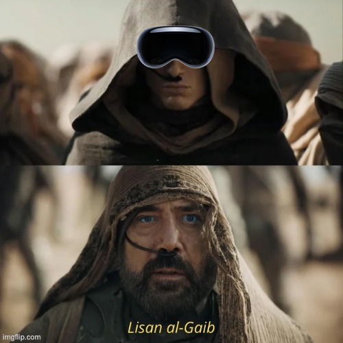 Lison Apple-Gaib | image tagged in lisan al-gaib dune messiah meme | made w/ Imgflip meme maker