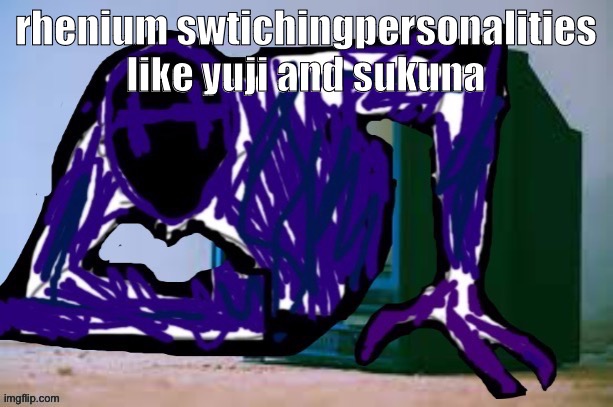 Bro is NOT sukunas vessel | rhenium switching personalities like yuji and sukuna | image tagged in glitch tv | made w/ Imgflip meme maker