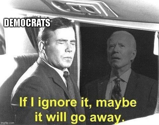 Confused Joe Biden | DEMOCRATS | image tagged in if i ignore it maybe it will go away,presidential debate,biden press conference | made w/ Imgflip meme maker