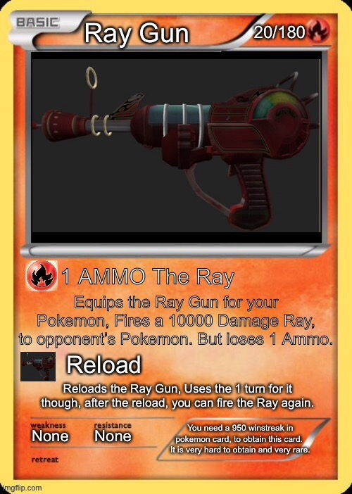 Ray Gun (REMASTERED) | image tagged in blank pokemon card,call of duty | made w/ Imgflip meme maker