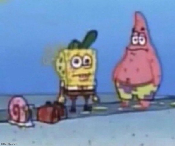 sponge and pat | image tagged in sponge and pat | made w/ Imgflip meme maker