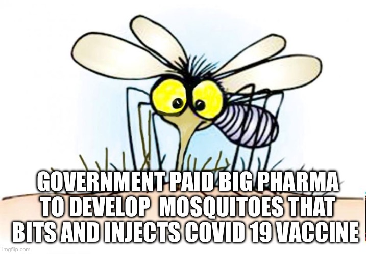 Mosquito government | GOVERNMENT PAID BIG PHARMA TO DEVELOP  MOSQUITOES THAT BITS AND INJECTS COVID 19 VACCINE | image tagged in mike the mosquito,memes,gifs,funny | made w/ Imgflip meme maker