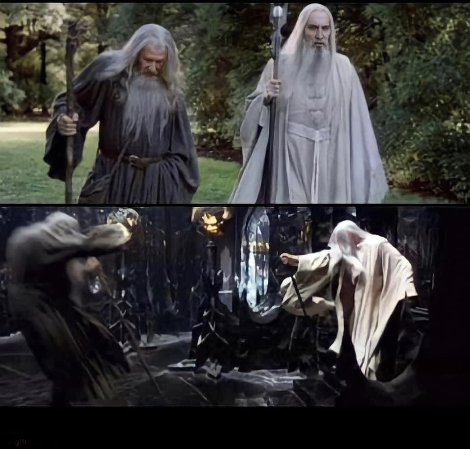 Gandalf and Saruman Blank Meme Template