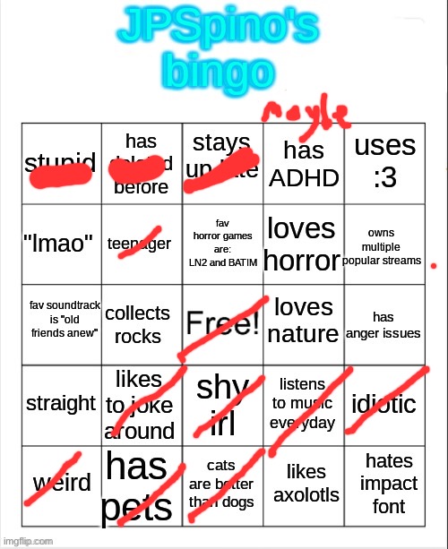 JPSpino's new bingo updated | image tagged in jpspino's new bingo updated | made w/ Imgflip meme maker
