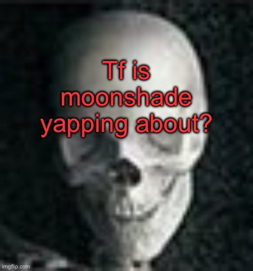 . | Tf is moonshade yapping about? | image tagged in skull | made w/ Imgflip meme maker