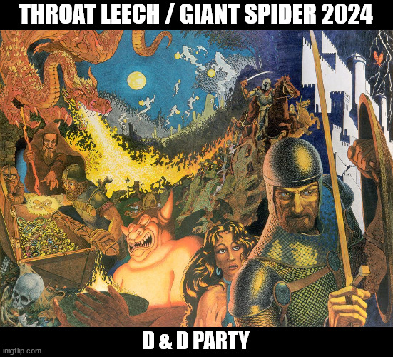 FANTASY ELECTION | THROAT LEECH / GIANT SPIDER 2024; D & D PARTY | image tagged in dungeons and dragons,election,2024,trampier,dm screens,rpg | made w/ Imgflip meme maker