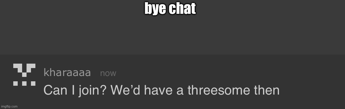 bye chat | made w/ Imgflip meme maker