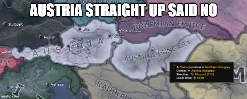 austria | AUSTRIA STRAIGHT UP SAID NO | image tagged in austria | made w/ Imgflip meme maker