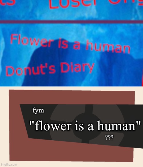 fym; "flower is a human"; ??? | image tagged in cursedcomments blank | made w/ Imgflip meme maker