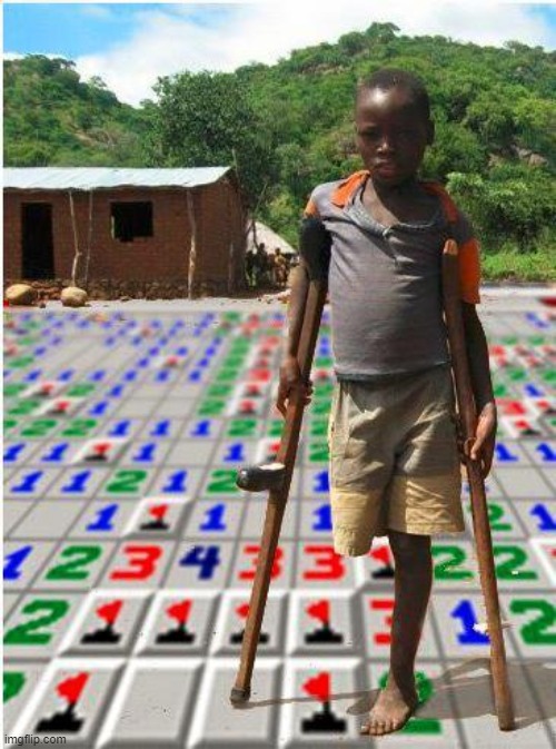 Minesweeper: African Edition | image tagged in memes,dark humor,minesweeper | made w/ Imgflip meme maker