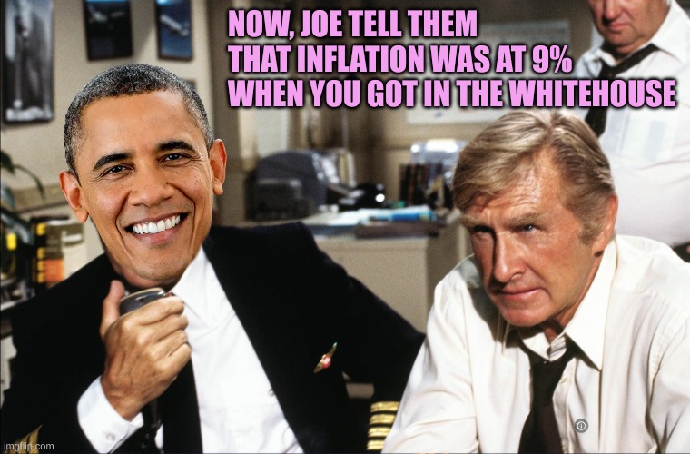 Joe's director of destruction instructs him to give alternative "facts" | NOW, JOE TELL THEM THAT INFLATION WAS AT 9% WHEN YOU GOT IN THE WHITEHOUSE | image tagged in airplane microphone | made w/ Imgflip meme maker